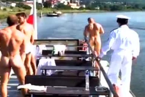 group bang Homo Sex By Navy twinks In A Boat