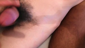 bushy penis chick gets jerked off for twenty minutes straight