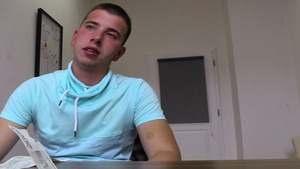 Goofy-faced man enjoying CBT during POV anal