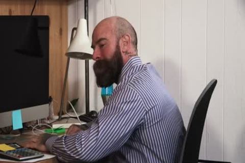 sleazy lad Seduces sexy Bear Stepdad