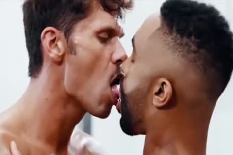 Darksome Gymrat Deepthroats Some Pumped Up Large White penis