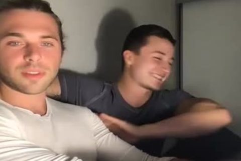 Two guys caress Each Other And Touch Each Other