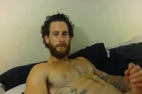 muscular chap Exhibits His large penis