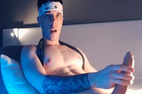 nasty twink With sextoy In His anal jerking off And cums In Live
