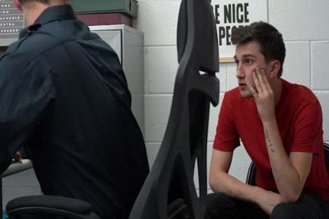 legal age teenager twink Pleases Security Guard