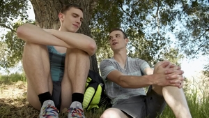 Next Door Twink: Mason Dean plus Scott Finn throat fuck