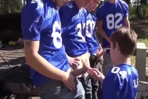 A homosexual Pack With large knobs. Outdoor homosexual gangbang