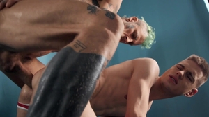 MEN: Hard spanking alongside piercing american twink