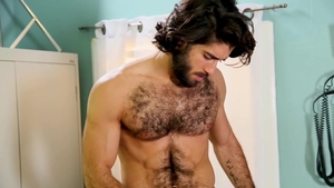 MEN - Threesome in office among long haired inked latin twink