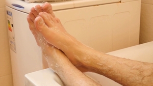 Twinky Feet - Twink boy Adam foot fetish in bath