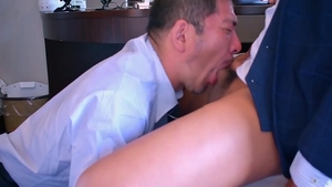 Suited Japanese males In Hotel Room