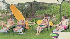Bareback Twinks Covered in Bukkake Delight
