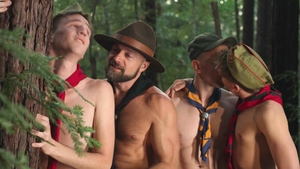 Raw creampie stains Zac’s scout uniform pants
